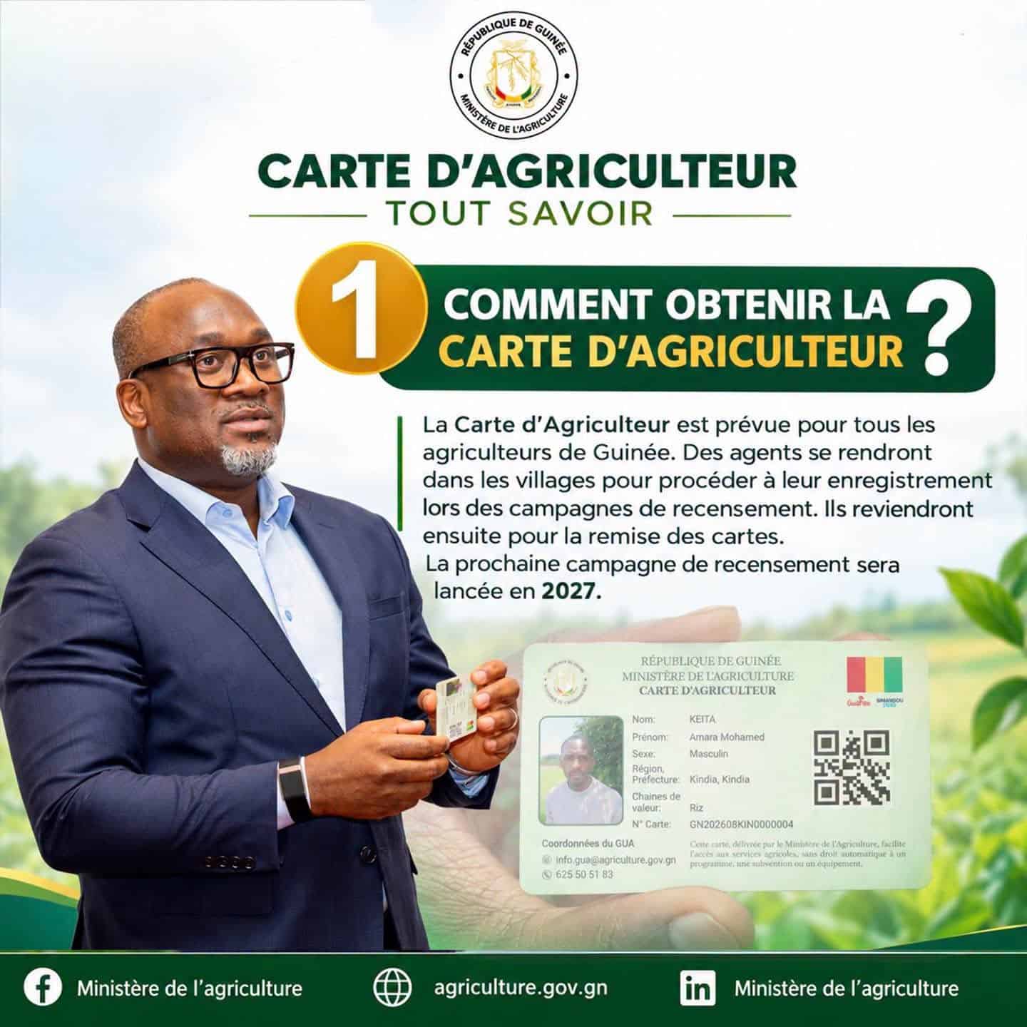 Carte d'Agriculteur : comment l'obtenir – Ministère de l'Agriculture
